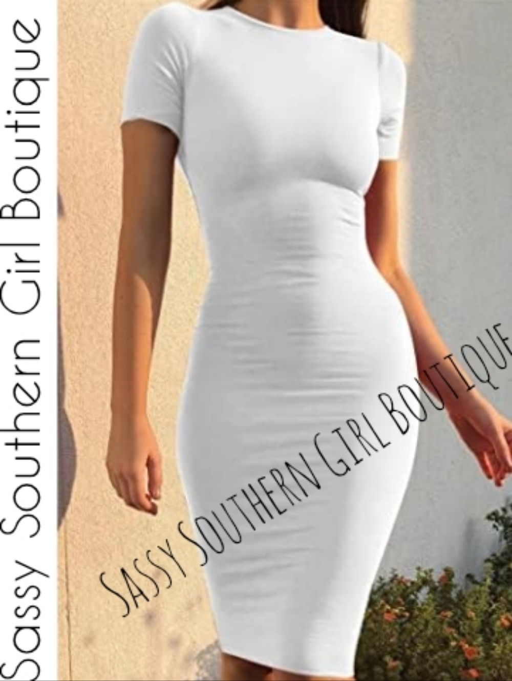 🆕⭐Collins short sleeve Ivory white bodycon⭐